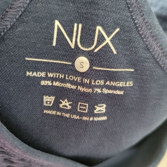 $70 NEW NUX LIGHT COMPRESSION PADS NAVY BLUE YOGA ATHLETIC SPORTS BRA SMALL NWT - Picture 8 of 9